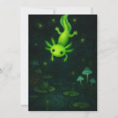 Glow Green Axolotl in Moeras Verjaardag Kaart (Achterkant)