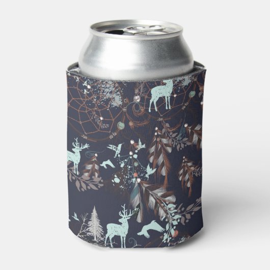 Glow in dark natuur boho tribale patroon blikjeskoeler (Blikje Voorkant)