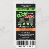 Glow in Dark Skating Invitation de fête d'annivers (Devant)