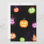 Glow in the dark neon themed Pumpkin Carving Party Kaart (Achterkant)
