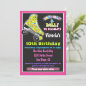 Glow in the dark roller Patinage invitations (Debout devant)