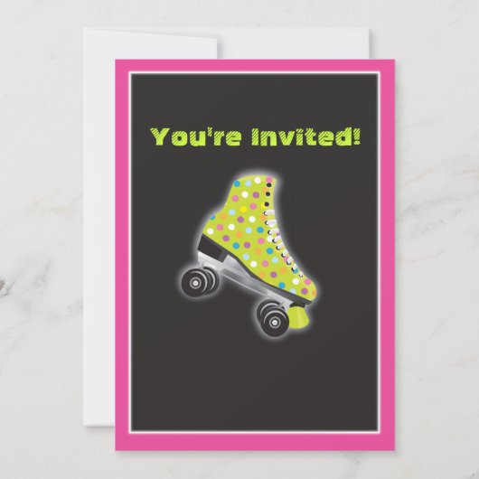 Glow in the dark roller Patinage invitations (Dos)