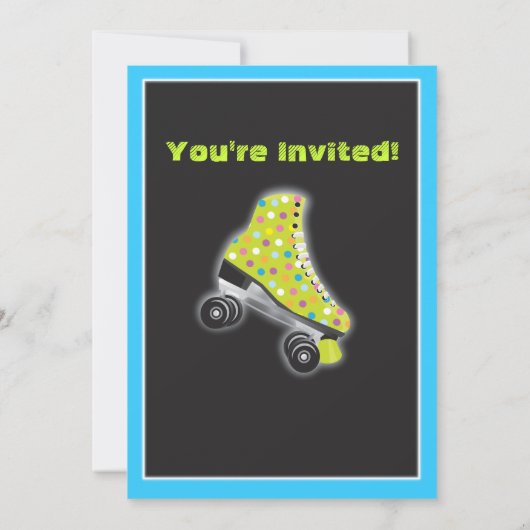 Glow in the dark roller Patinage invitations (Dos)