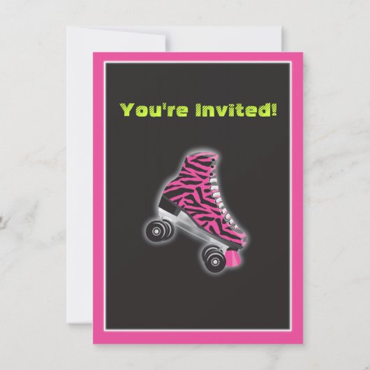 Glow in the dark roller Patinage invitations (Dos)