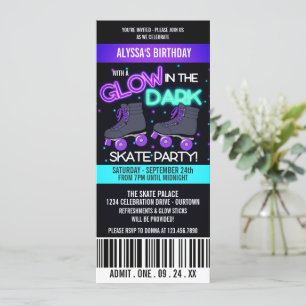 Glow in the Dark Skating Party Invitation