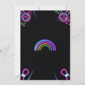 Glow in The Dark Strike Bowling Verjaardagsfeest Kaart (Achterkant)