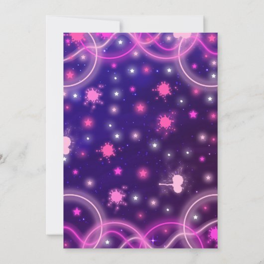 Glow Jump Uitnodiging Neon Jump Verjaardagsfeest (Achterkant)