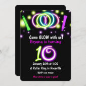 GLOW Lights 10e Verjaardagsfeest Leeftijd 10 Uitno Kaart (Voorkant / Achterkant)