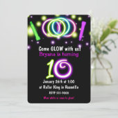 GLOW Lights 10e verjaardagsfeestje Leeftijd 10 uit Kaart (Staand voorkant)