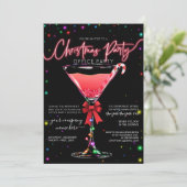 Glow Lights Candy Cane Martini Corporate Kersti Kaart (Staand voorkant)