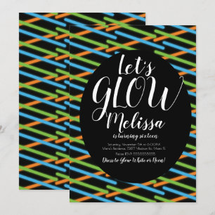 Glow Lines Verjaardagsconfetti Neon Glow in het Do Kaart