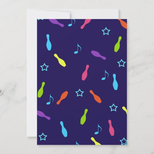 Glow Neon Bowling Birthday Invitation (Dos)