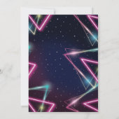 Glow Neon Lights Verjaardagsfeest Kaart (Achterkant)
