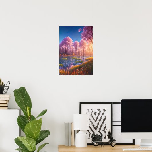 Glow of the Sunset in Azure Charm Poster (Thuiskantoor)