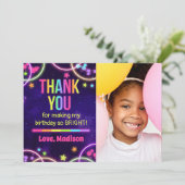 Glow Party Anniversaire Merci Cartes avec photo (Debout devant)