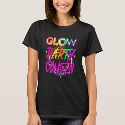 Glow Party Cousin Paint Splatter Effect Glow Part T-shirt (Voorkant)