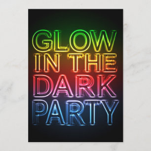 GLOW PARTY Glow in het donkere verjaardagsfeest Kaart