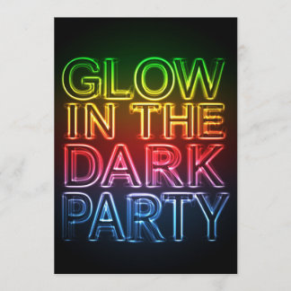 GLOW PARTY Glow in het donkere verjaardagsfeest Kaart