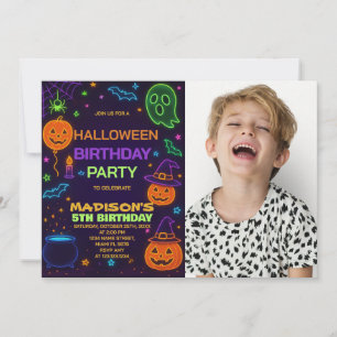 Glow Party Halloween Verjaardag Uitnodiging