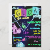 Glow Party Neon coloré Anniversaire Invitation (Devant)