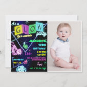 Glow Party Neon coloré Anniversaire Invitation (Devant)