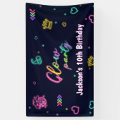 Glow Party Neon Kleurrijk Verjaardagsfeest Spandoek (Verticaal)