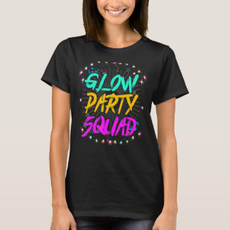 Glow Party Squad Laten we Glow Crazy 80s Retro Cos T-shirt