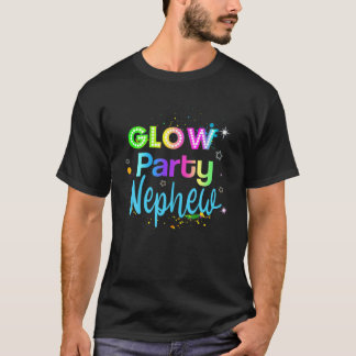 Glow Party Squad Nephew Paint Splatter Glow T-shirt