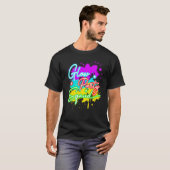 Glow Party Squad Paint Splatter Effect Let's Glow  T-shirt (Voorkant volledig)