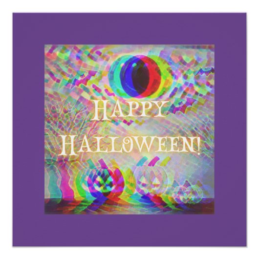 Glow pompoenen Happy Halloween Perfect Poster (Voorkant)