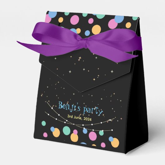 Glow & Roll Birthday bash Custom zwart Bedankdoosjes (Voorkant Zijde)