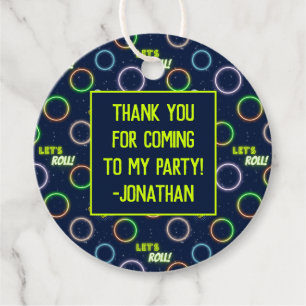 Glow Roller Skipboys Birthday Party Blue Neon Bedankjes Labels