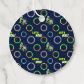 Glow Roller Skipboys Birthday Party Blue Neon Bedankjes Labels (Achterkant)