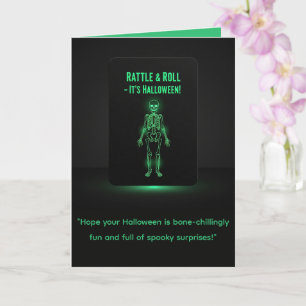Glow Skeleton Halloween Kaart