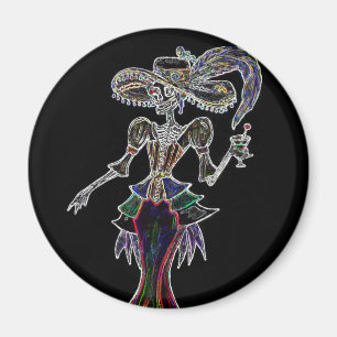 Glow Steampunk Catrina Magnet Magneet