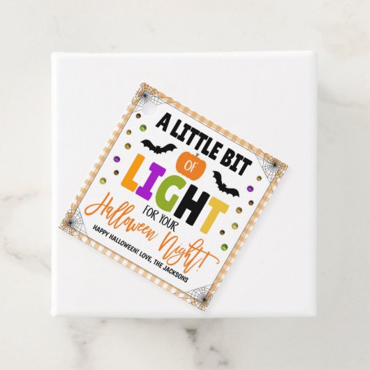 Glow Stick Halloween Gift Labels (In situ)
