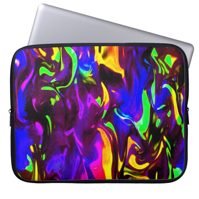 Glow Stick Rave Fire Stick Rainbow Laptop Sleeve (Voorkant)
