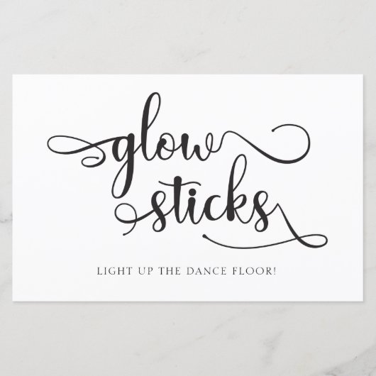 "Glow sticks" Black White dans floor Weddenschap S (Voorkant)