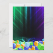 Glow Trampoline Park Party Invitation Kaart (Achterkant)