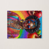 Glow up met God Afro-Amerikaanse zwarte vrouw Legpuzzel (Horizontaal)