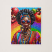 Glow up met God Afro-Amerikaanse zwarte vrouw Legpuzzel (Verticaal)