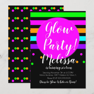 Glow Verjaardag Crazy Neon Glow In The Dark Feest Kaart