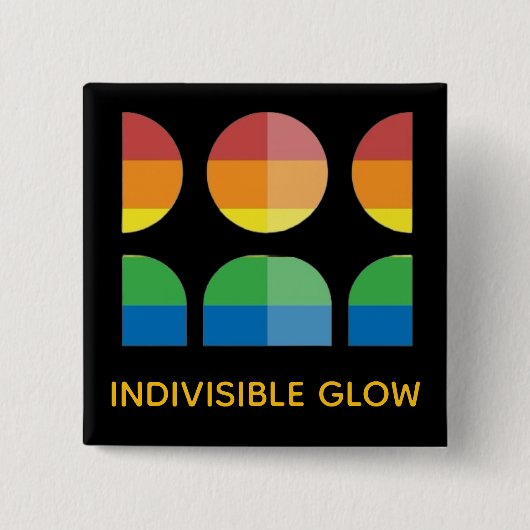 GLOW WITH PRIDE VIERKANTE BUTTON 5,1 CM (Voorkant)