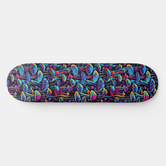 Glow with the Flow - Paddenstoelen Skateboard (Horizontaal)