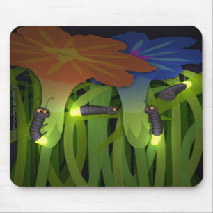 Glow Worms at Night Mousepad Muismat
