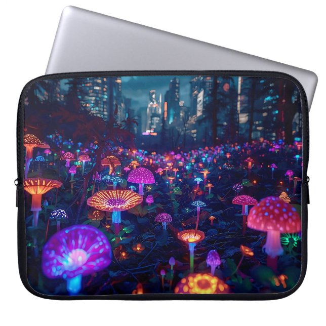 Glowfall Grove neon 15' Laptop Sleeve (Voorkant)