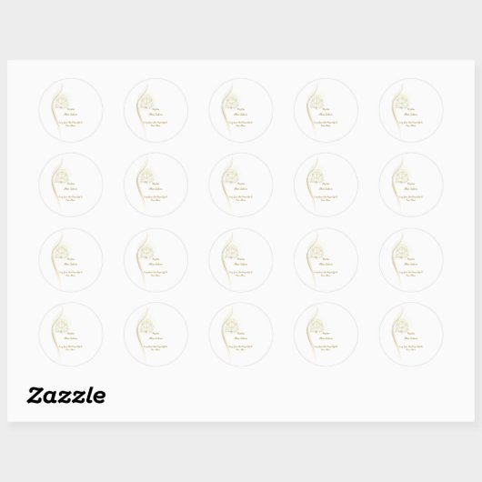 Glowing angels baptism  square stickers  (Feuille)
