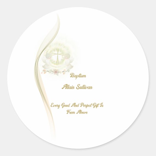 Glowing angels baptism  square stickers  (Voorkant)