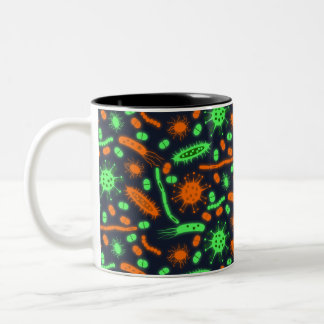 Glowing Bacteria Microorganism toxic orange green Tweekleurige Koffiemok