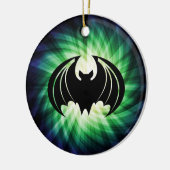 Glowing Black Bat; Halloween Keramisch Ornament (Links)